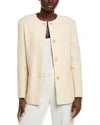 Lafayette 148 New York Collarless Jacket In Neutral
