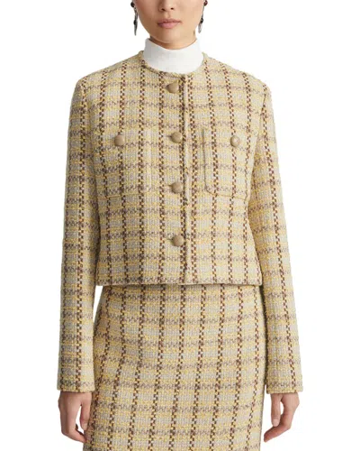Lafayette 148 New York Collarless Patch Pocket Jacket In Neutral
