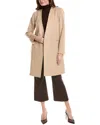 Lafayette 148 New York Collarless V-neck Coat In Neutral