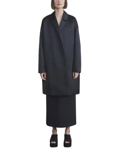 Lafayette 148 New York Concealed Placket Silk Car Coat