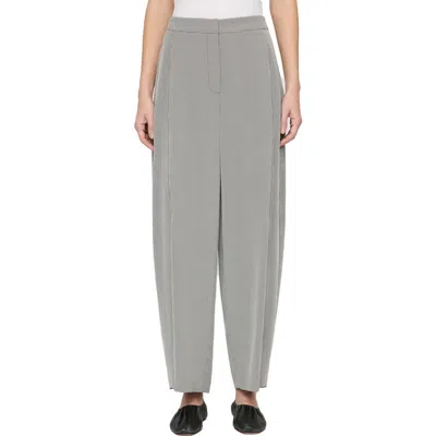 Lafayette 148 New York Cooper Pleated Houndstooth Barrel Leg Pants In Gray