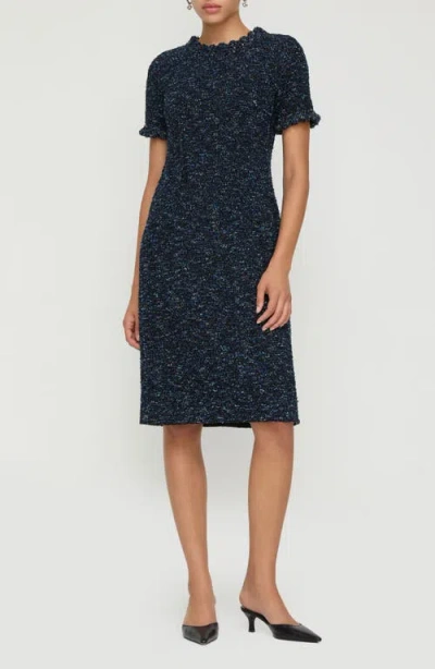 LAFAYETTE 148 LAFAYETTE 148 NEW YORK COSMOS CROCHET TRIM BOUCLÉ TWEED SHEATH DRESS