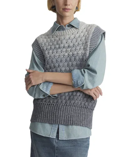 Lafayette 148 New York Crewneck Linen-blend Sweater Vest In Gray
