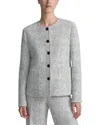 Lafayette 148 New York Crewneck Patch Pocket Jacket In Gray