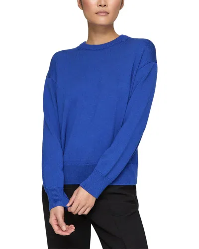 Lafayette 148 New York Crewneck Silk-blend Sweater In Blue