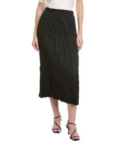 Lafayette 148 New York Crinkle Midi Skirt In Black
