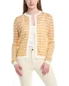 Lafayette 148 Crinkled Cardigan In Neutral