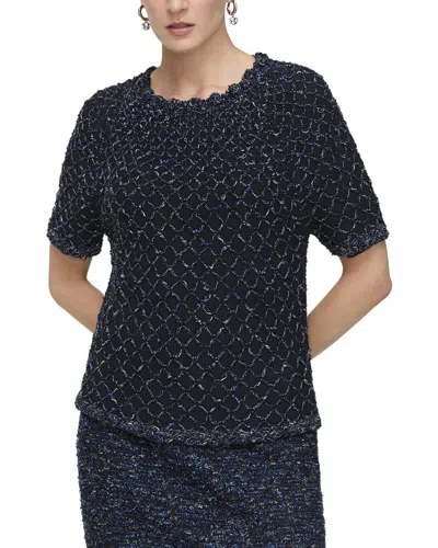 Lafayette 148 New York Crochet Trimmed Textured Silk-blend Sweater