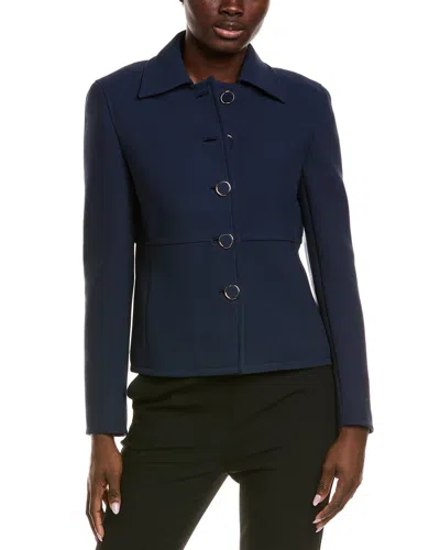 Lafayette 148 New York Cropped Blazer In Blue