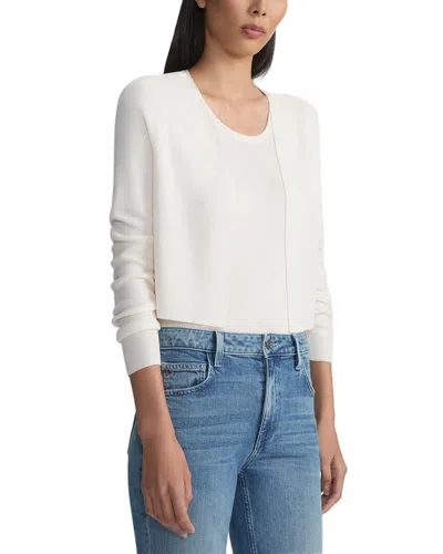 Lafayette 148 New York Cropped Open Front Silk-blend Cardigan