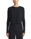 Lafayette 148 New York Cropped Open Front Silk-blend Cardigan