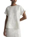 Lafayette 148 New York Cuffed Linen-blend Blouse In White
