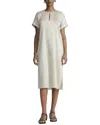 Lafayette 148 New York Cuffed Short Sleeve Silk-blend Dress