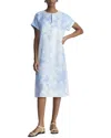 Lafayette 148 New York Cuffed Short Sleeve Silk Dress