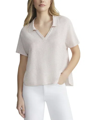 Lafayette 148 New York Curved Hem Polo Top In Multi