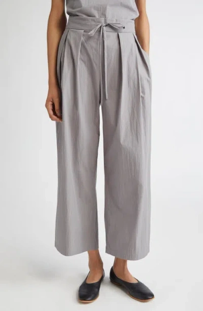 Lafayette 148 New York Dean Tie Waist Ankle Wide Leg Pants In Gray