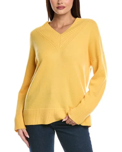 Lafayette 148 New York Deep V-neck Sweater In Yellow