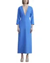 Lafayette 148 New York Deep V Silk Midi Dress