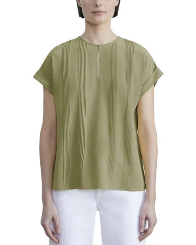 Lafayette 148 New York Delaney Silk Blouse In Green