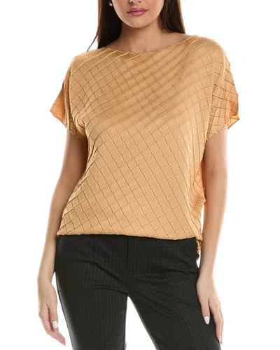 Lafayette 148 New York Diamond Plisse Cap Sleeve Blouse
