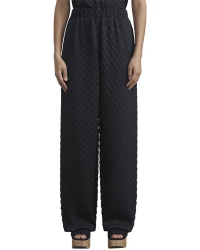 Lafayette 148 New York Diamond Plisse Riverside Pant In Black