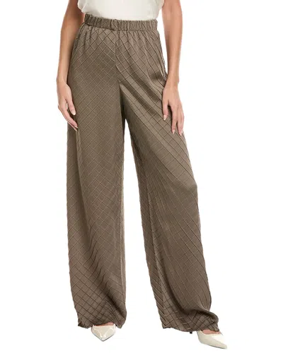 Lafayette 148 New York Diamond Plisse Riverside Pant In Brown