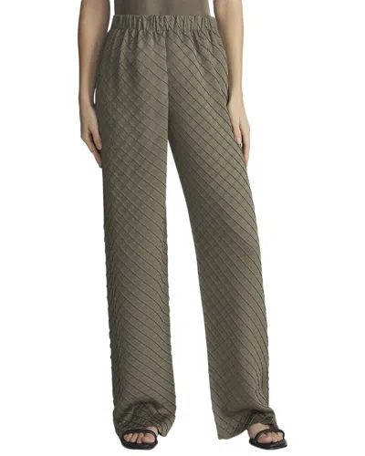 Lafayette 148 New York Diamond Plisse Riverside Pant In Green