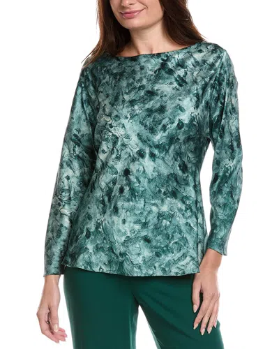 Lafayette 148 New York Dolman Silk-blend Blouse In Green