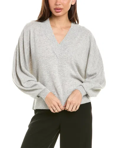 Lafayette 148 New York Dolman V-neck Cashmere Sweater In Gray