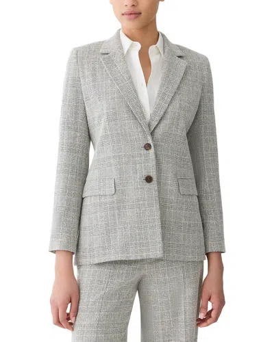 Lafayette 148 New York Double Button Fitted Wool-blend Blazer In Animal Print