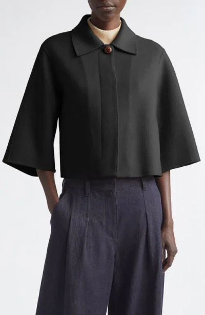 Lafayette 148 New York Double Face Wool & Cashmere Crop Jacket In Black