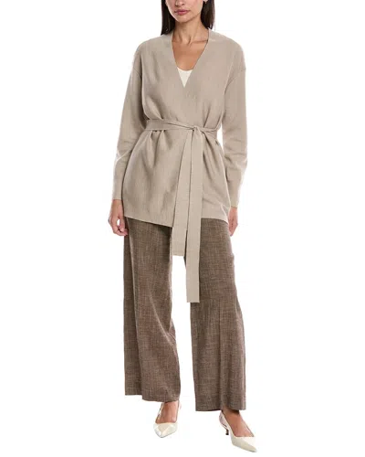 LAFAYETTE 148 LAFAYETTE 148 NEW YORK DOUBLE KNIT BELTED WOOL-BLEND CARDIGAN