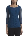 LAFAYETTE 148 LAFAYETTE 148 NEW YORK DOUBLE LAYER CABLE INTARSIA LINEN-BLEND SWEATER