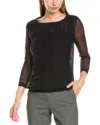 Lafayette 148 New York Double Layer Cable Intarsia Sweater