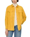 Lafayette 148 New York Double Patch Pocket Suede Shirt Jack In Yellow
