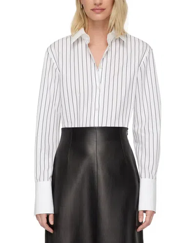 Lafayette 148 New York Drop Shoulder Fitted Shirt In White