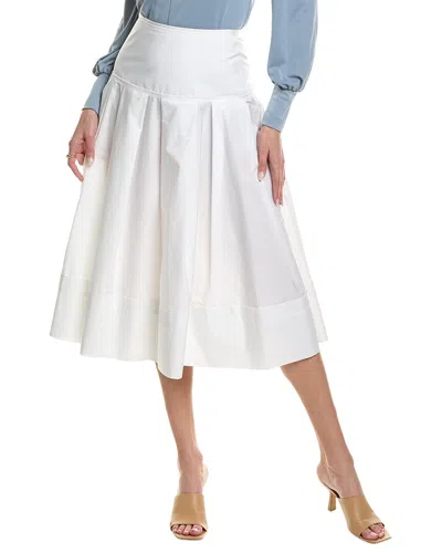 Lafayette 148 New York Drop Yoke Skirt In White