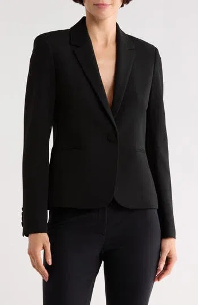 Lafayette 148 New York Eastman Finesse Crepe Blazer In Black