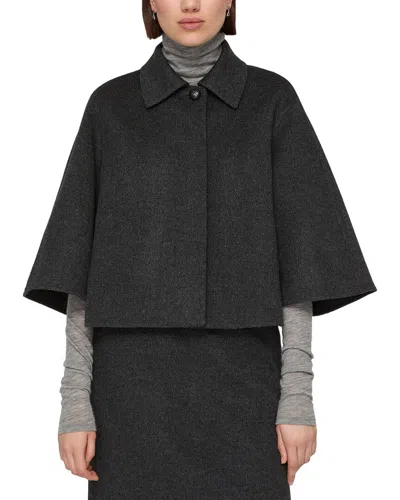 Lafayette 148 New York Elbow Sleeve Cropped Wool & Cashmere-blend Jacket In Black