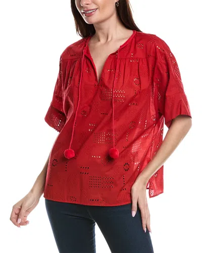 Lafayette 148 New York Elora Blouse In Red