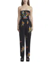 Lafayette 148 Floral Frost Fil Coup?? Strapless Jumpsuit