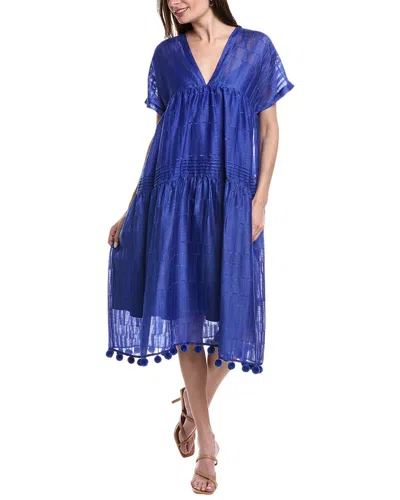 Lafayette 148 New York Ernst Linen-blend Dress In Blue