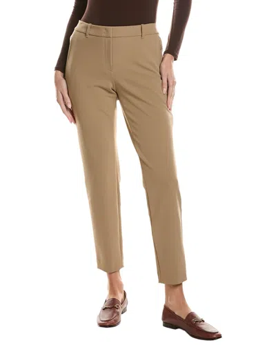 Lafayette 148 New York Essex Slim Mid Rise Pant In Brown