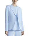 Lafayette 148 New York Fae Cutaway Silk-blend Blazer In Blue