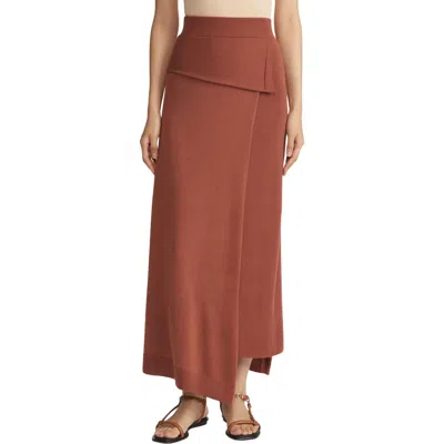Lafayette 148 Responsible Fine Gauge Merino Wrap Skirt In Burnt Sienna