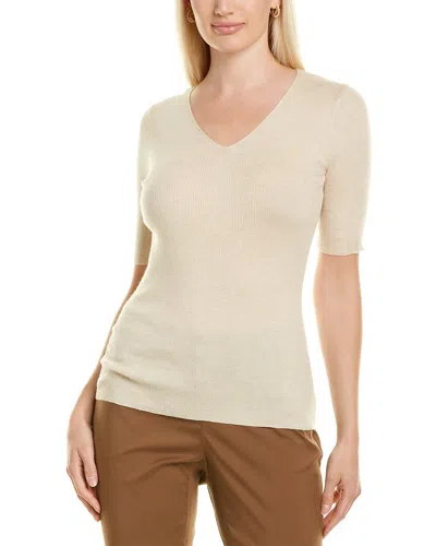 Lafayette 148 New York Finespun Cashmere T-shirt In White