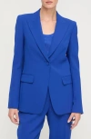 Lafayette 148 New York Finesse Crepe Blazer In Blue