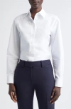 Lafayette 148 New York Fitted Cinch Waist Shirt In White
