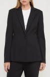 Lafayette 148 New York Fitted Neoprene Blazer In Black