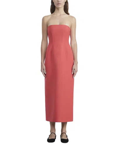 Lafayette 148 New York Fitted Strapless Wool & Silk-blend Corset Dress In Pink